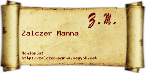 Zalczer Manna névjegykártya